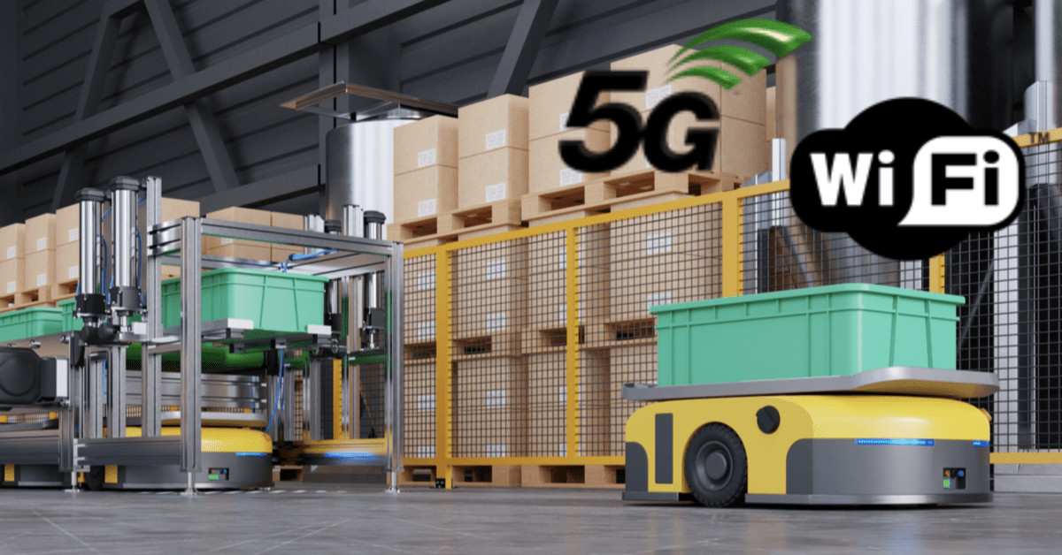 Warehouse robots could use 5G and Wi-Fi at the same time.